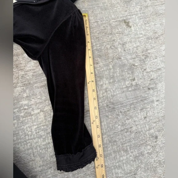 Juicy Couture Vintage Velour Black Velvet Lace Trim Tracksuit Jacket - Picture 11 of 11